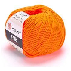 Пряжа YarnArt Jeans, 2шт, (77 оранжевый), 55 % хлопок, 45 % акрил, 50 г, 160 м