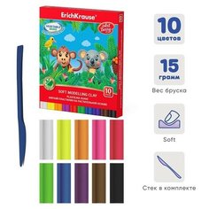 Пастилин на раст. основе (мягкий) 10цв 150г ArtBerry с Алоэ Вера, со стеком Erich Krause