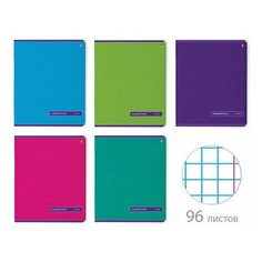 Тетрадь А5 96 л. альт скоба, клетка, глянцевая ламинация, "Классика" (5 видов), 7-96-012/1