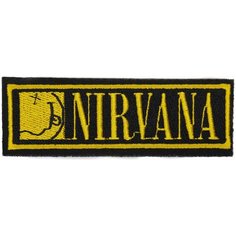 Нашивка, шеврон, патч (patch) Нирвана табличка, размер 10*3,5 см, 1 шт. Нет бренда