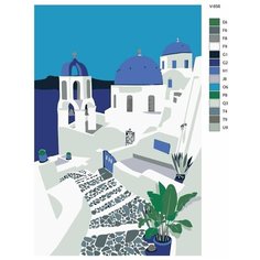 Картина по номерам V-656 "Греция. Санторини и Миконос", 40x60 см Brushes Paints
