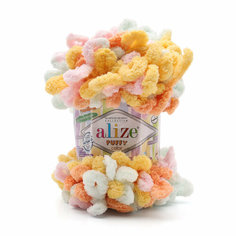 Пряжа для вязания Alize Puffy Color, 100г, 9м (100% микрополиэстер) (6464 секционный), 5 мотков