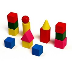 Деревянный цветной конструктор, 14 деталей нет бренда