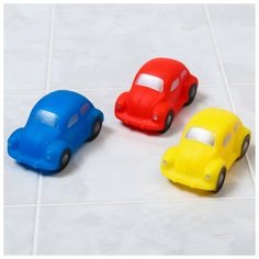 Резиновая игрушка для игры в ванной "Машинка", с пищалкой, цвета микс