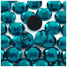 Стразы термоклеевые DMC (ДМС) ss 20 (5 мм), Блю Циркон (сине-зеленый ) 720 штук, горячей фиксации, стеклянные, дешевые стразы под утюг Blesk Ls