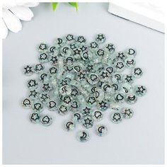 Набор бусин для творчества пластик "Сердечки и звёзды" прозрачный набор 20 гр 0.3х0.7х0.7 см 73645, Арт Узор