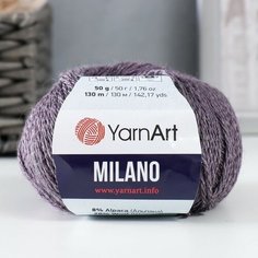 YarnArt Пряжа "Milano" 8%альпака, 20%шерсть, 8%вискоза, 64%акрил 130м/50гр (869 т. серый)