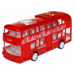 Инерционная модель ТехноПарк Двухэтажный автобус, свет+звук, 25 см