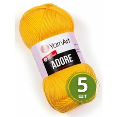 Пряжа YarnArt Adore (Адоре) - 5 мотков 355 желток, 100% акрил антипиллинг, 100 г 280 м
