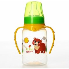 Бутылочка для кормления "Лесные друзья" 150 мл цилиндр, с ручками Mum&Baby