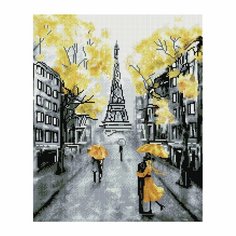 Алмазная мозаика ТРИ совы "Желтый Париж", 40х50 см, холст, 26 цветов, картонная коробка с пластиковой ручкой (АМ4050_47561)