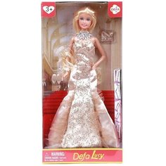Кукла "Фотомодель" в золотом платье с подставкой, в коробке DEFA LUCY 8270-KR1