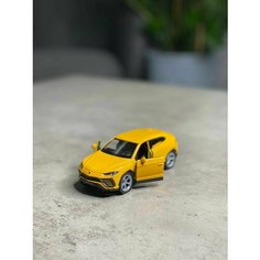 Металлическая машинка Welly LAMBORGHINI URUS Ламборгини Урус, инерционная, цвет Желтый
