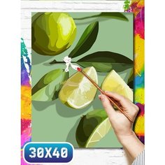 Картина по номерам на холсте ягоды лимон - 12264 30х40