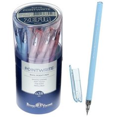 Ручка шариковая PointWrite Zefir, узел 0.38 мм, синие чернила, матовый корпус Silk Touch, микс Bruno Visconti