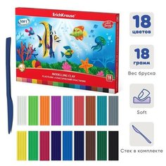 Пластилин 18 цветов, 324 г, ErichKrause ArtBerry, со стеком, в картонной упаковке Нет бренда