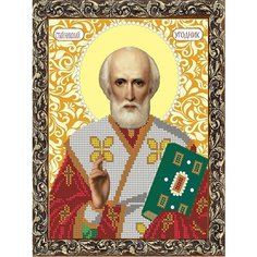Вышивка бисером набор на атласе для вышивания "Вышивочка" икона "Св. Николай Угодник" 18*23см