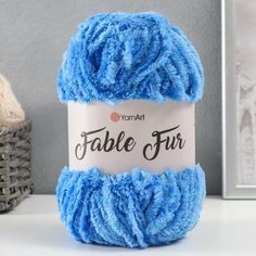 Пряжа "Fable Fur" 100% микрополиэстер 100м/100гр (974 тёмн. Голубой) 9599334 Yarn Art