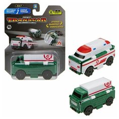 Автовывернушка Transcar Double, Почтовая машина - Скорая помощь, 8 см 1 Toy
