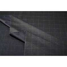 Ткань темно-синяя шерсть с кашемиром в клетку Лоро пиана