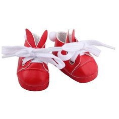 Обувь для кукол, Кроссовки на шнурках "Кролики" 5 см для Paola Reina 32 см, Vidal Rojas 35см и др, красные
