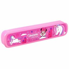 Пенал пластиковый, 20х4 см, Минни Маус и единорог Disney