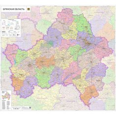 Настенная карта Брянской области 115 х 105 см (на самоклеющейся пленке) Нет бренда