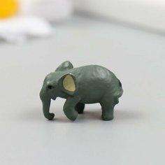 Фигурка для флорариума полистоун "Серый слон" 1х2,5х1,5 см (2 шт) нет бренда