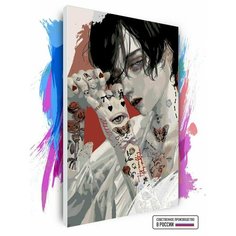 Картина по номерам на холсте Tattoo Boy, 100 х 150 см Красиво Красим
