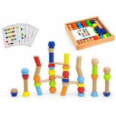 Развивающие игрушки из дерева Viga Toys Обучающий набор "Построй башню" 44679 Vigatoys