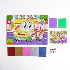 Мозаика стикерная Такси блестки, стразы Нет бренда