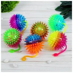 Мяч «Ёжик», световой, с пищалкой, 6,5 см, цвета микс Noname