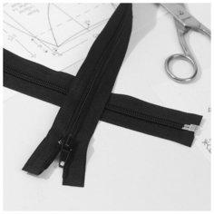 Молния «Спираль», №7 разъёмная, замок автомат, 80 см, цвет чёрный №322 Noname