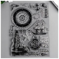 Штамп для творчества силикон "Морское приключение" 21х15 см Noname