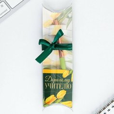 Подарочная ручка с поворотным механизмом «Дорогому учителю», металл, синяя паста, 1.0 мм Нет бренда