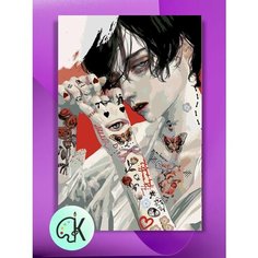 Картина по номерам на холсте Tattoo Boy, 40 х 60 см КУЛЬТУРА ЦВЕТА