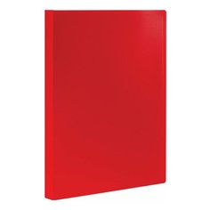 Папка файловая 20 вкладышей Staff (А4, пластик, 500мкм) красная (225694), 5шт.