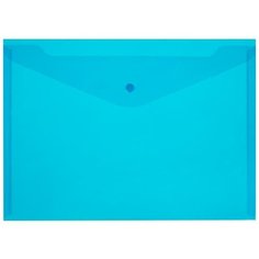 Папка-конверт на кнопке Attache (А4, 120мкм, до 100л, пластик) синяя, 10шт, 10 уп.