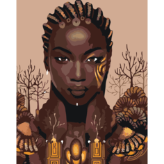 Картина по номерам Африканская женщина на стену Палитра забав