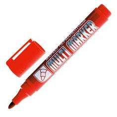 Маркер перманентный Crown Multi Marker 3-5 мм красный;12 шт.