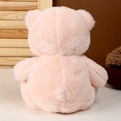 Мягкая игрушка Медведь , с бантиком в горох, 26 см, цвет розовый Denco Store