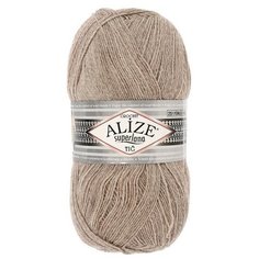 Пряжа "Superlana tig" 25% шерсть, 75% акрил 570м/100гр (207 св. коричнев.) Alize