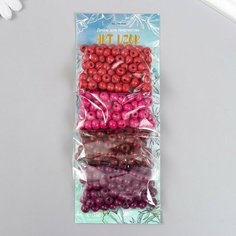 Набор бусины для творчества дерево "Вино" d-0,8 см, 4 цвета х 15 гр Арт Узор