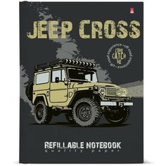 Тетрадь на кольцах, 160 листов в клетку JEEP CROSS, твёрдая обложка, глянцевая ламинация, со сменным блоком Альт