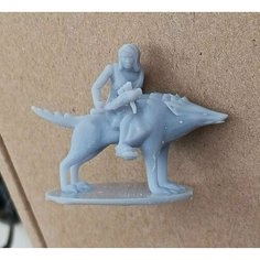Аксессуар для настольных игр. Фигурка "Женщина варвар, дикарка на вепре". Размер 32 мм. ДнД / Dungeons & Dragons Нет бренда