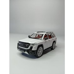 Коллекционная машинка игрушка металлическая Toyota Land Cruiser для мальчиков масштабная модель 1:24 зеленая Alexplay