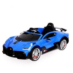 Электромобиль Bugatti Divo, EVA колёса, кожаное сидение, цвет синий NO Name