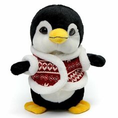 Мягкая игрушка "Пингвин" в шубке, 19 см, цвет черный Китай