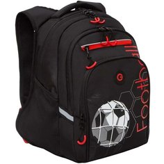 Школьный рюкзак GRIZZLY RB-350-1 черный-красный, 26х38х20