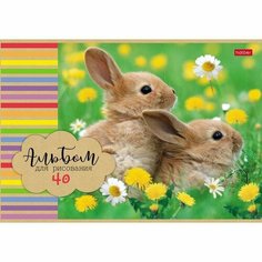 Альбом для рисования А4, 40л Hatber Бархатные ушки (100 г/кв. м)